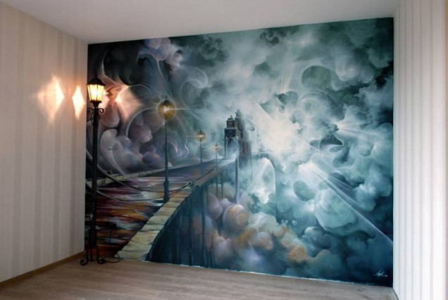 Акриловая роспись стен в квартире